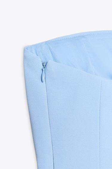 TOP BUSTIER PÉPLUM - Bleu de Zara - Image 6