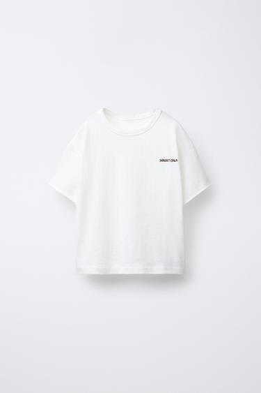 T-SHIRT MIT STICKEREI - Weiß von Zara