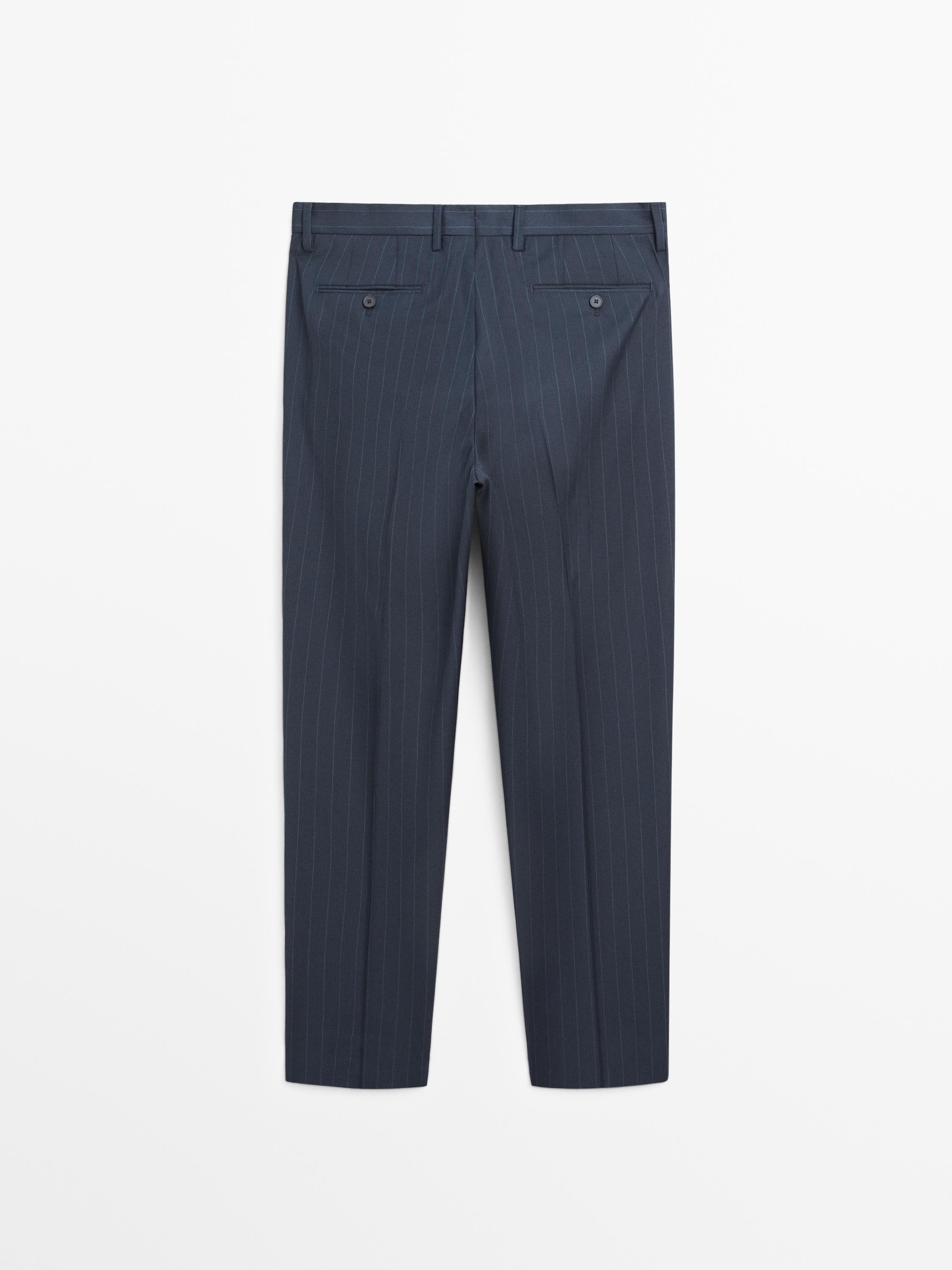 Pinstriped suit pants