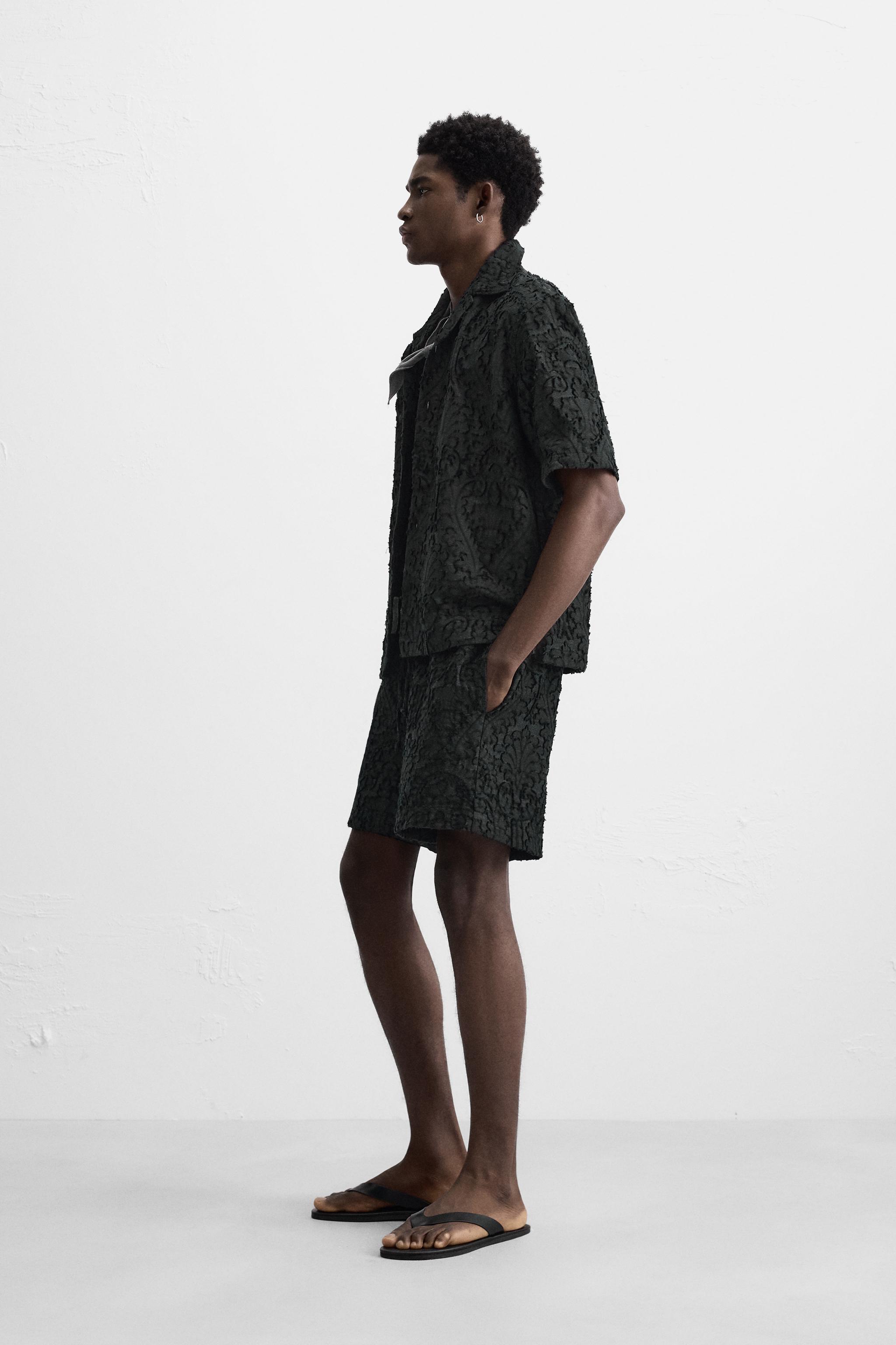 GEOMETRIC JACQUARD SHIRT - Khaki | ZARA United States GEOMETRIC JACQUARD SHIRT - Khaki | ZARA United States