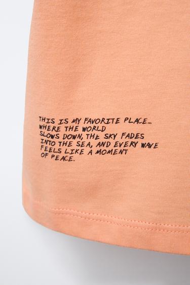 PRINTED T-SHIRT - Orange by Zara - Image 3
