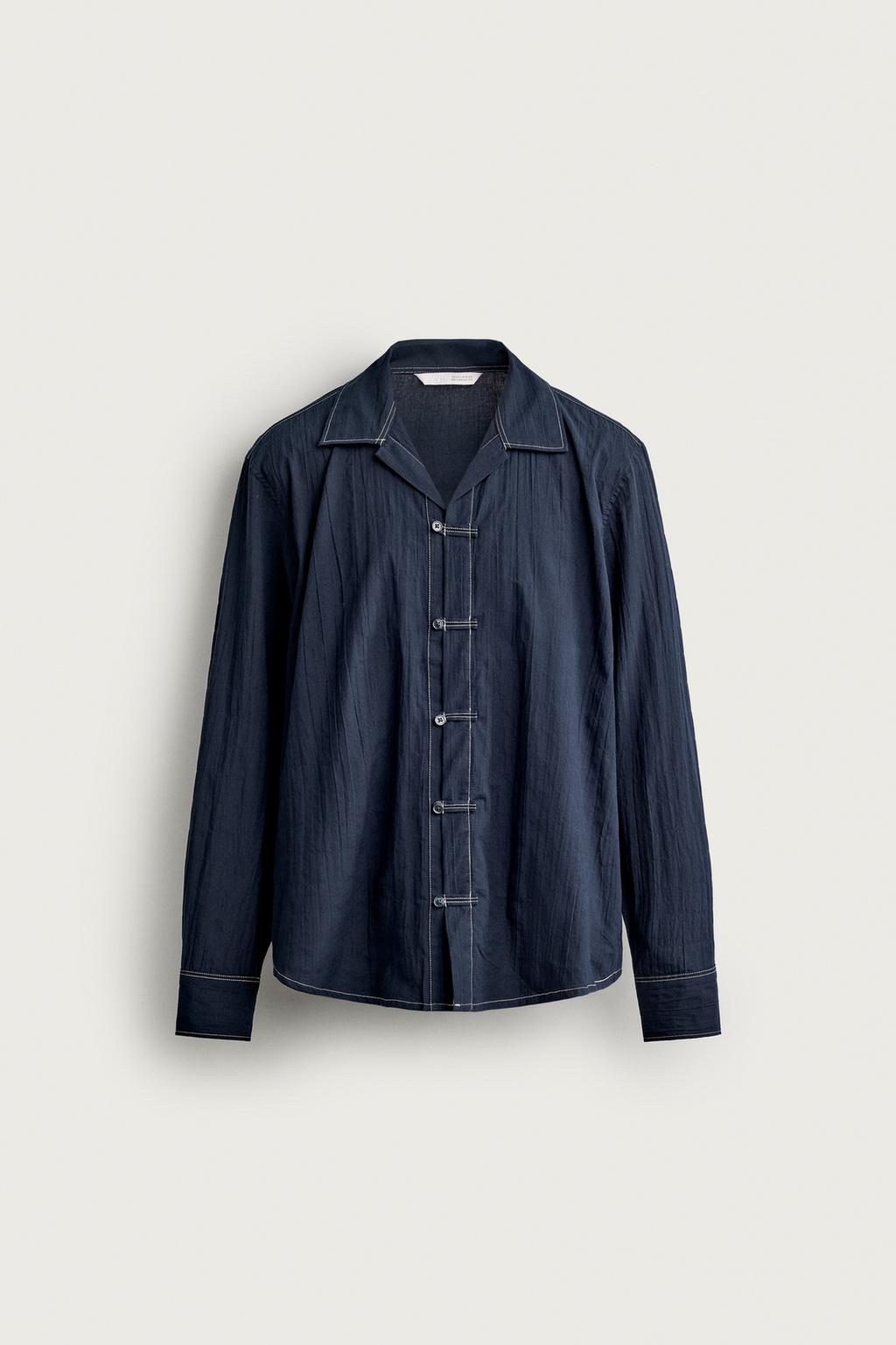 RELAXED FIT SHIRT WITH FROG FASTENING