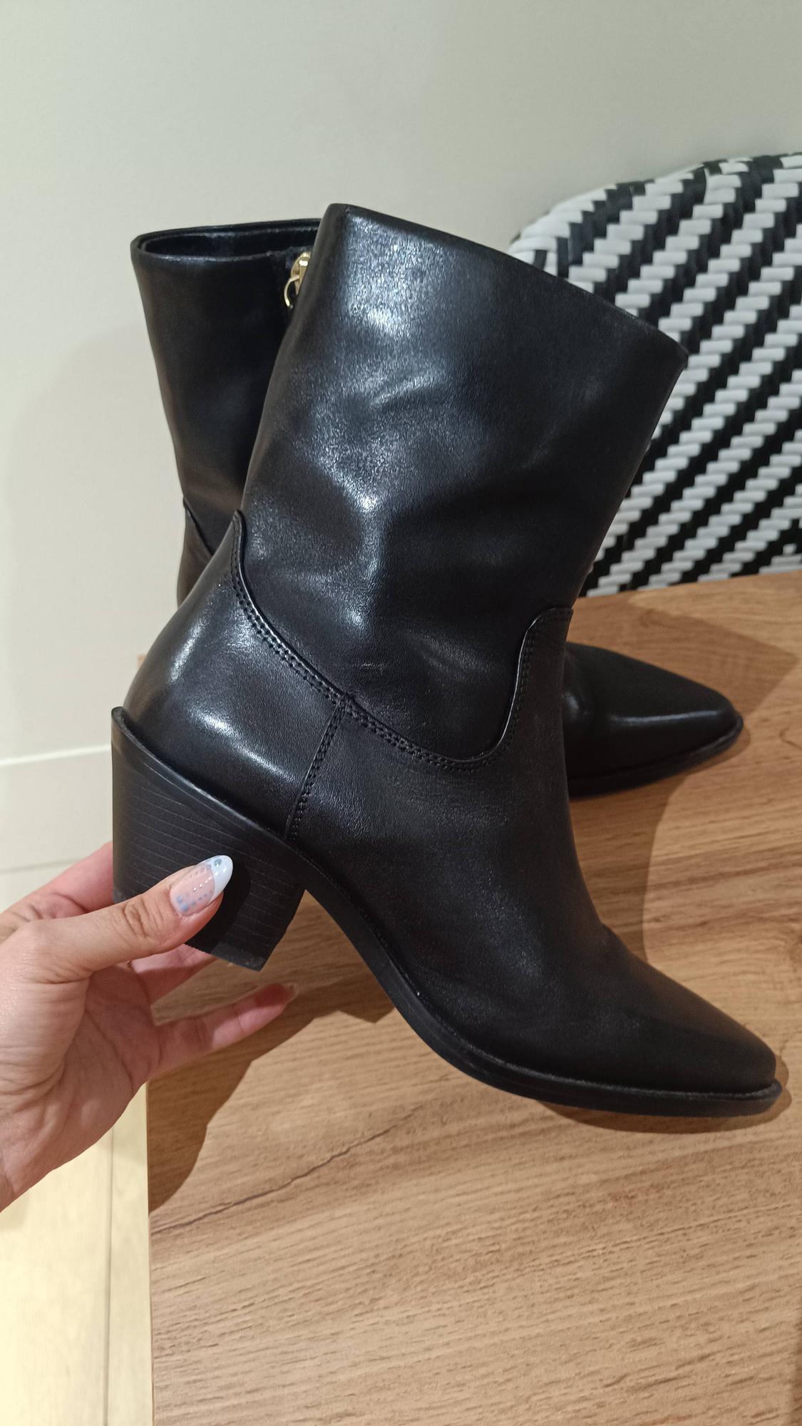 LEATHER COWBOY ANKLE BOOTS - Image 2