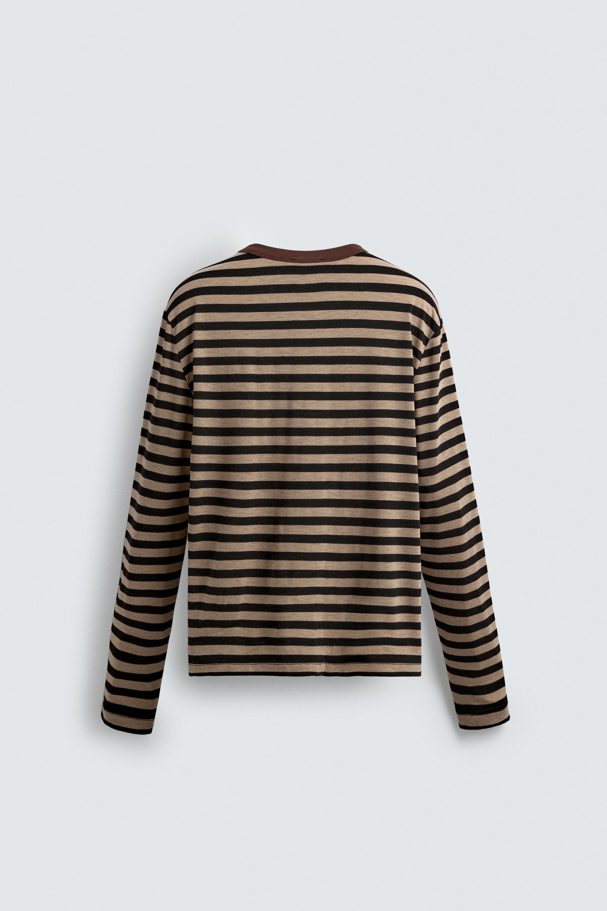 T-SHIRT À MANCHES LONGUES ET RAYURES