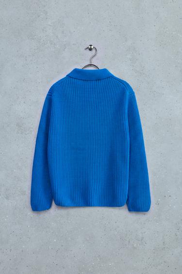 STORIESZ - COTTON AND WOOL CARDIGAN — Blue 2