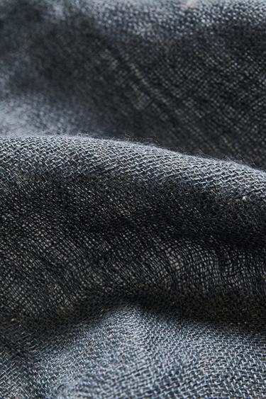 COUVERTURE LIN FRANGES RÉVERSIBLE - Bleu de Zara - Image 2