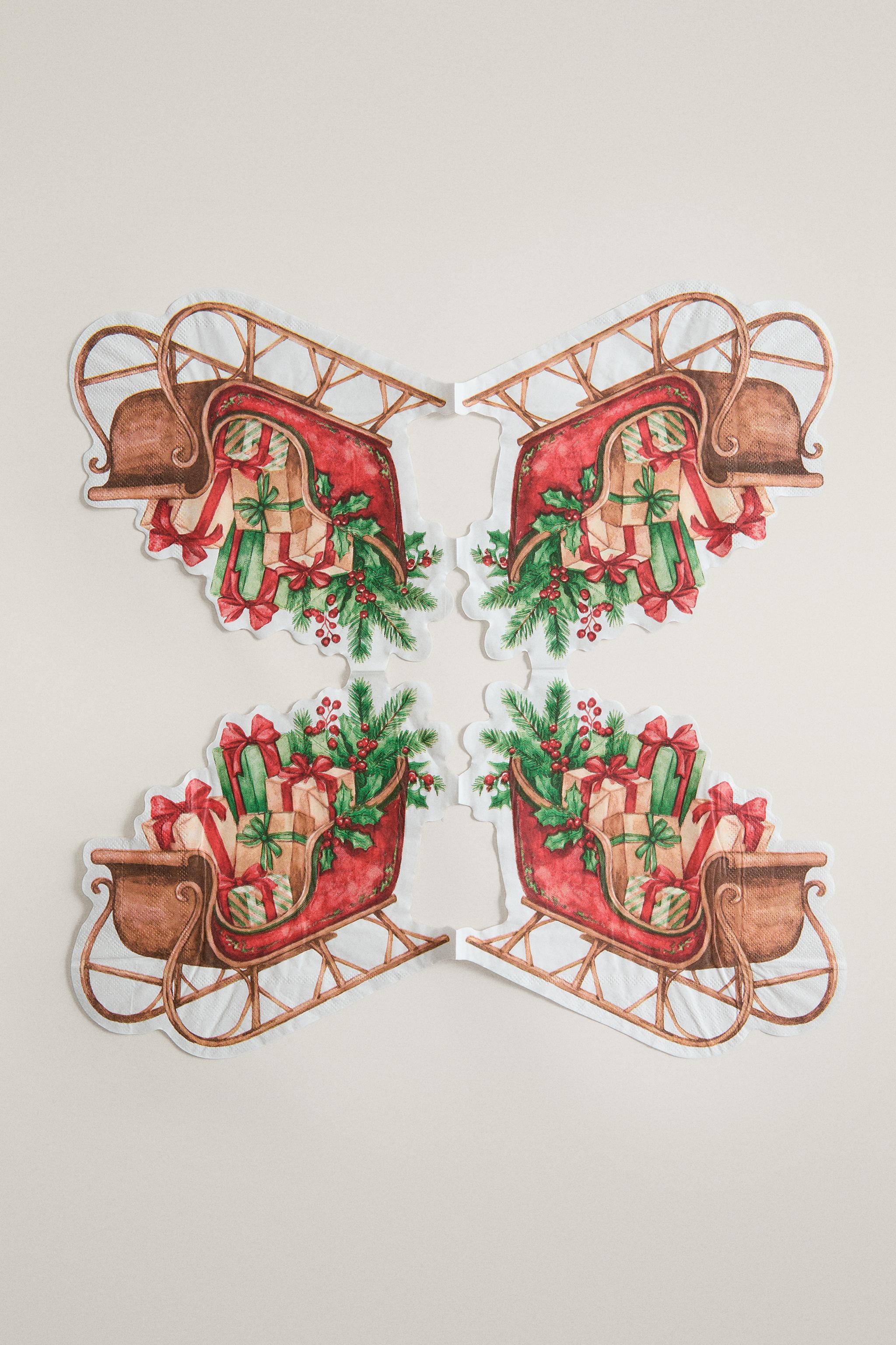 PACK OF CHRISTMAS SLEIGH PAPER NAPKINS (PACK OF 20)