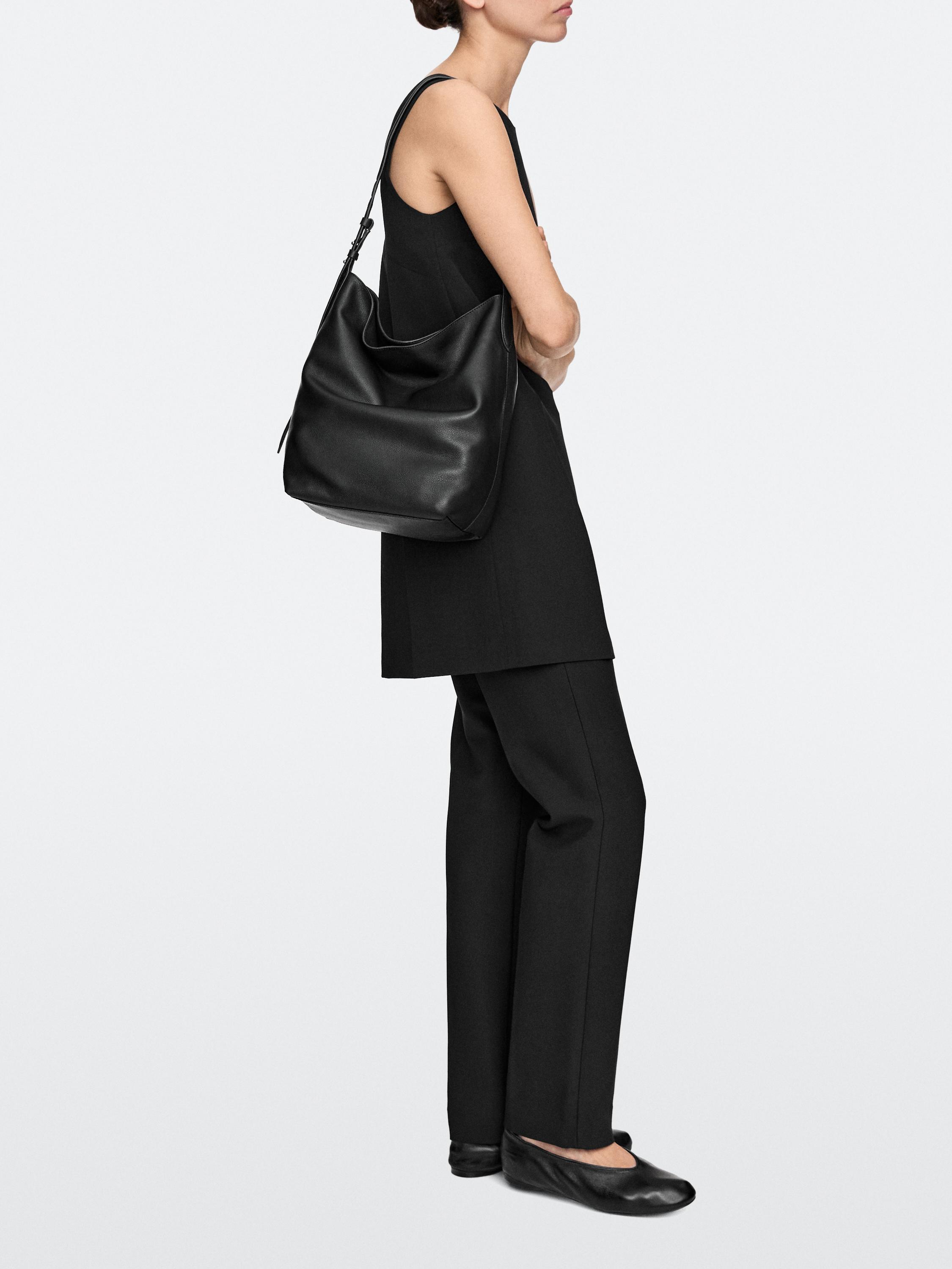 Nappa leather bucket bag — Black