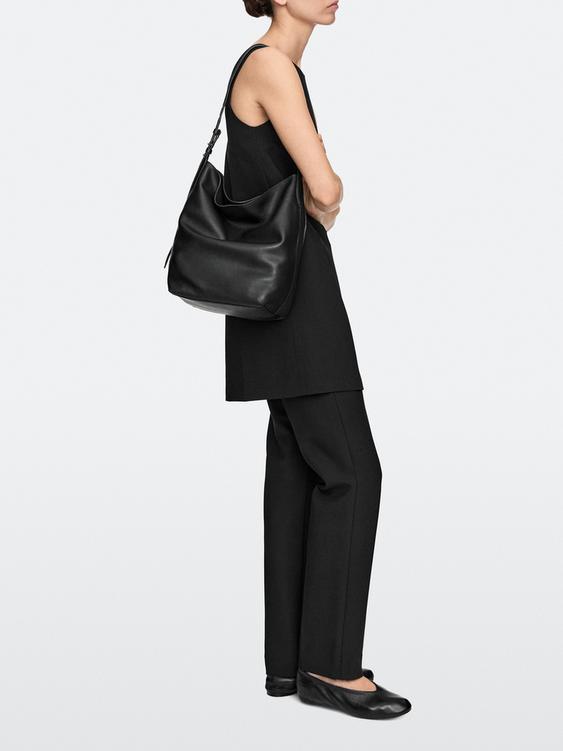 Nappa leather bucket bag