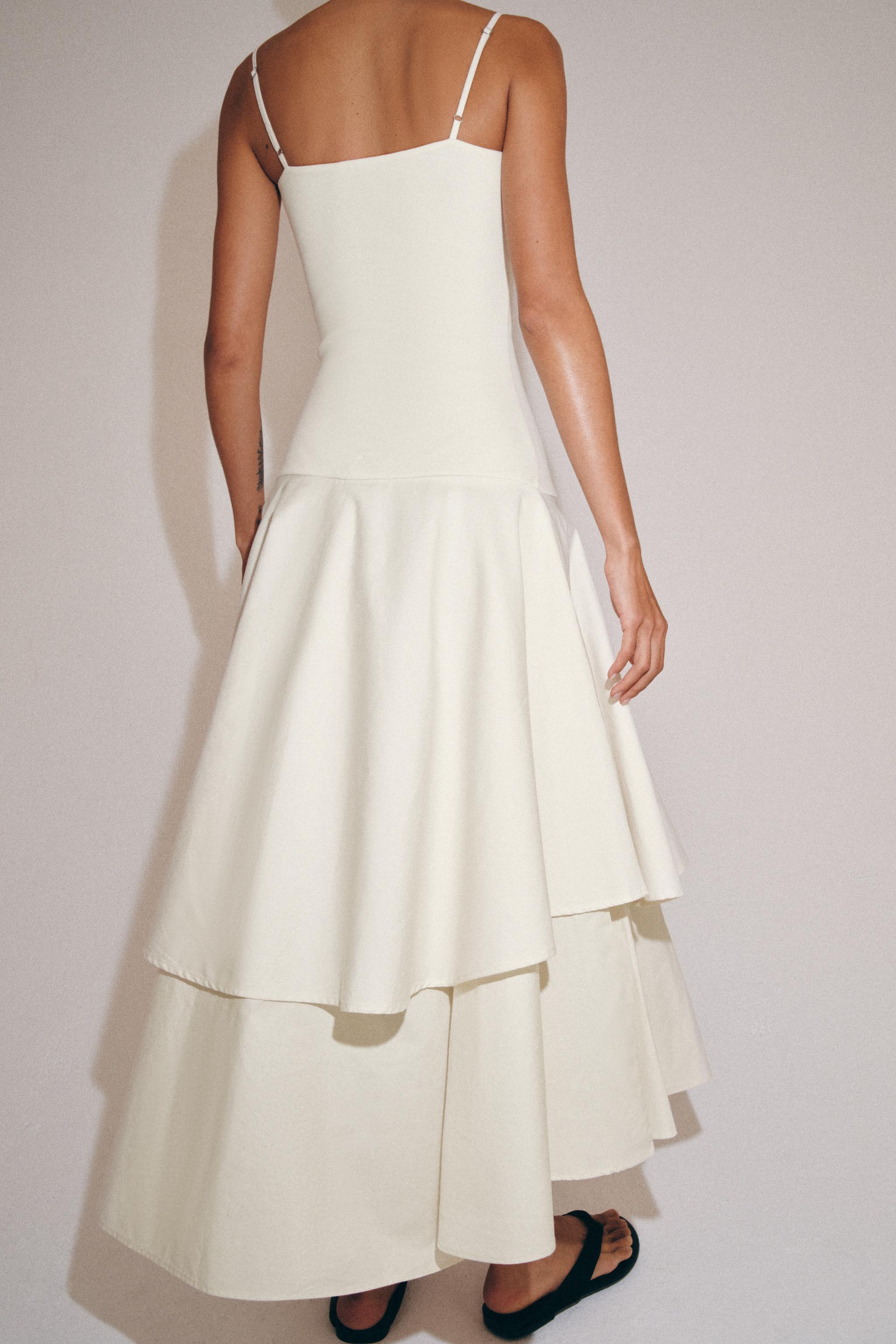 RUFFLED COMBINATION DRESS