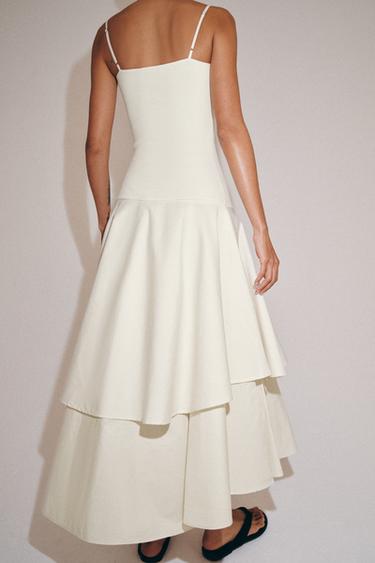 ROBE BIMATIÈRE À VOLANTS - Écru de Zara - Image 2