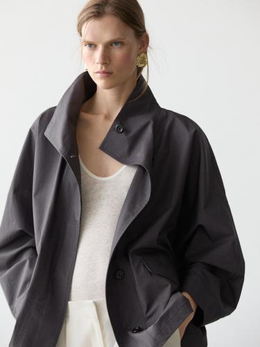 Zara Short cotton cape jacket - Blue