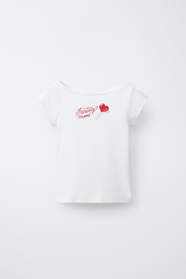 CAMISETA ESTAMPADA - Blanco de Zara