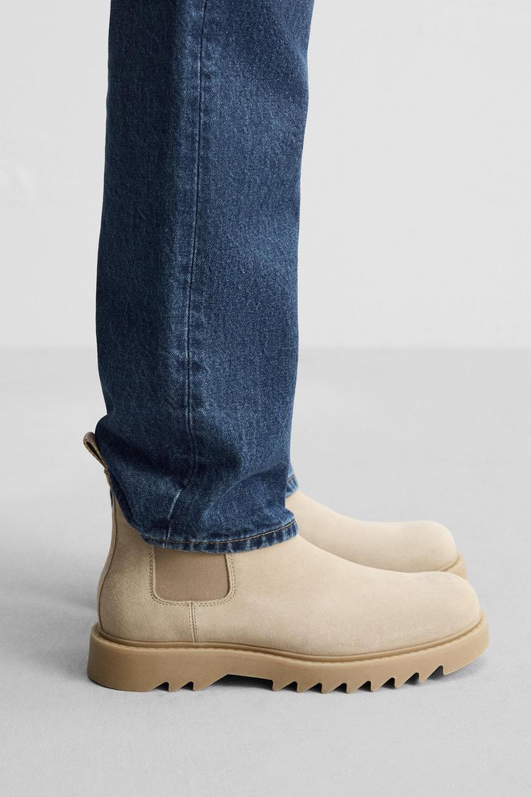 LEATHER CHELSEA BOOTS Sand Brown ZARA Australia