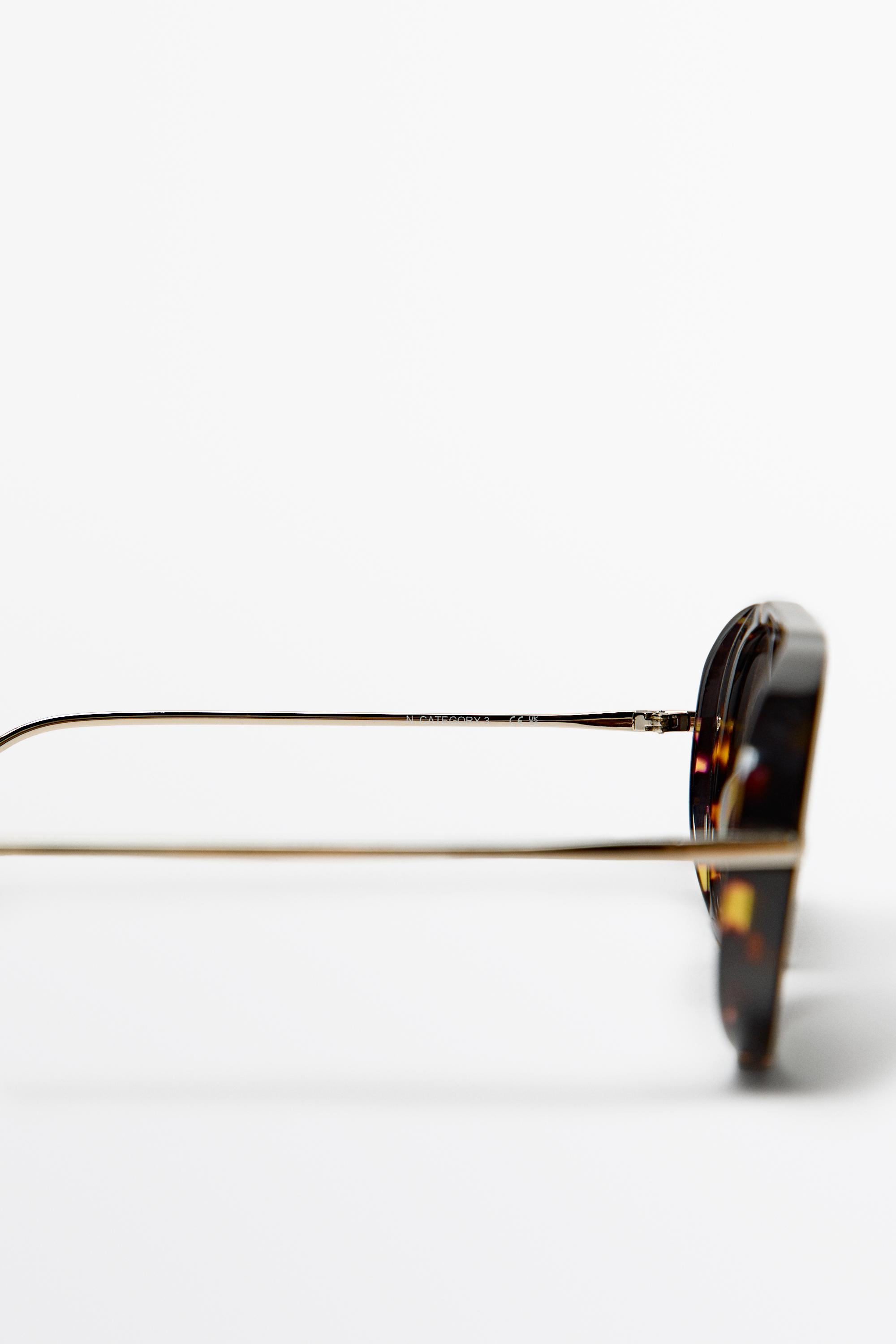 Lunettes de soleil aviateur effet écaille