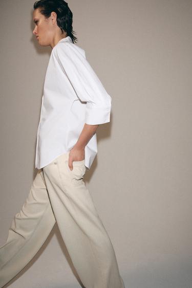 ZW COLLECTION V-NECK SHIRT - White by Zara - Image 4