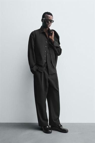 GILET DE COSTUME STRUCTURÉ - Noir de Zara - Image 3