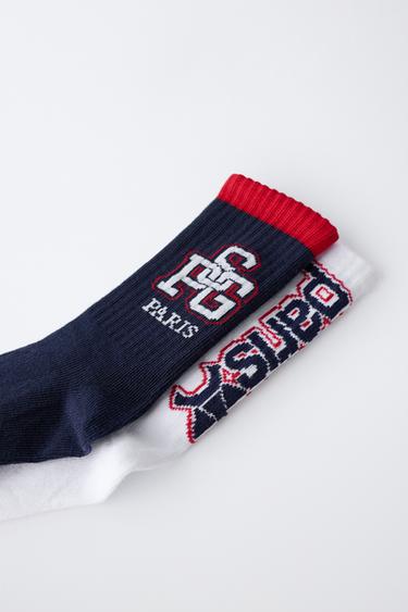 LOT DE DEUX CHAUSSETTES MONTANTES PSG ® - Bleu de Zara - Image 1