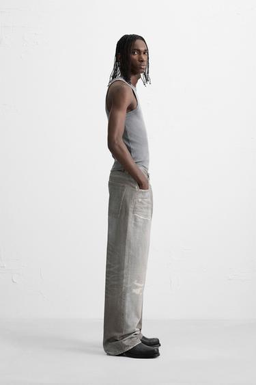 PRINTED BAGGY FIT JEANS - Blue by Zara - Image 3