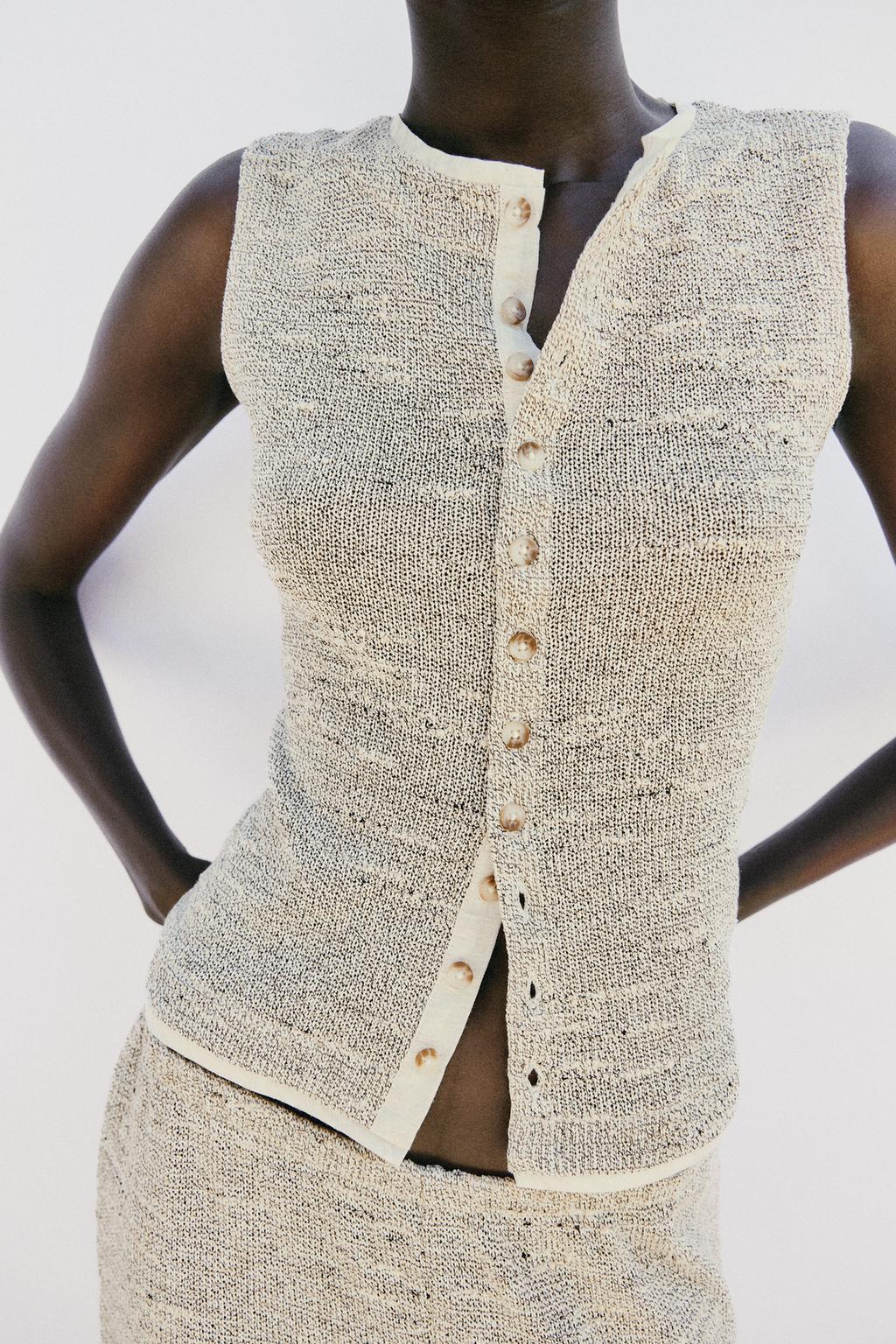 BUTTONED VEST TOP - image 2