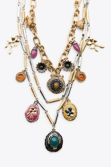 PACK OF 3 COMBINED CHARM NECKLACES - Gold / Silver by Zara - Image 2