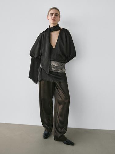 Zara Sash belt with embroidered details - STUDIO - Silver - Image 0