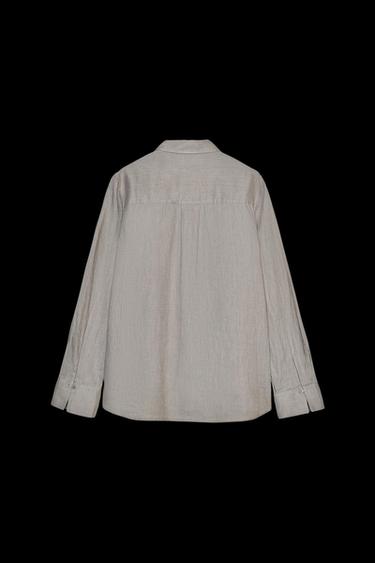 ZW COLLECTION 100% LINEN SHIRT - Light grey by Zara