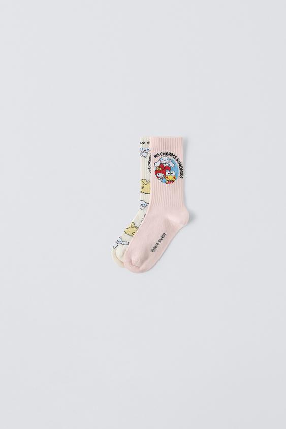 LOT DE DEUX PAIRES DE CHAUSSETTES HELLO KITTY © - Rose pâle de Zara - Image 0