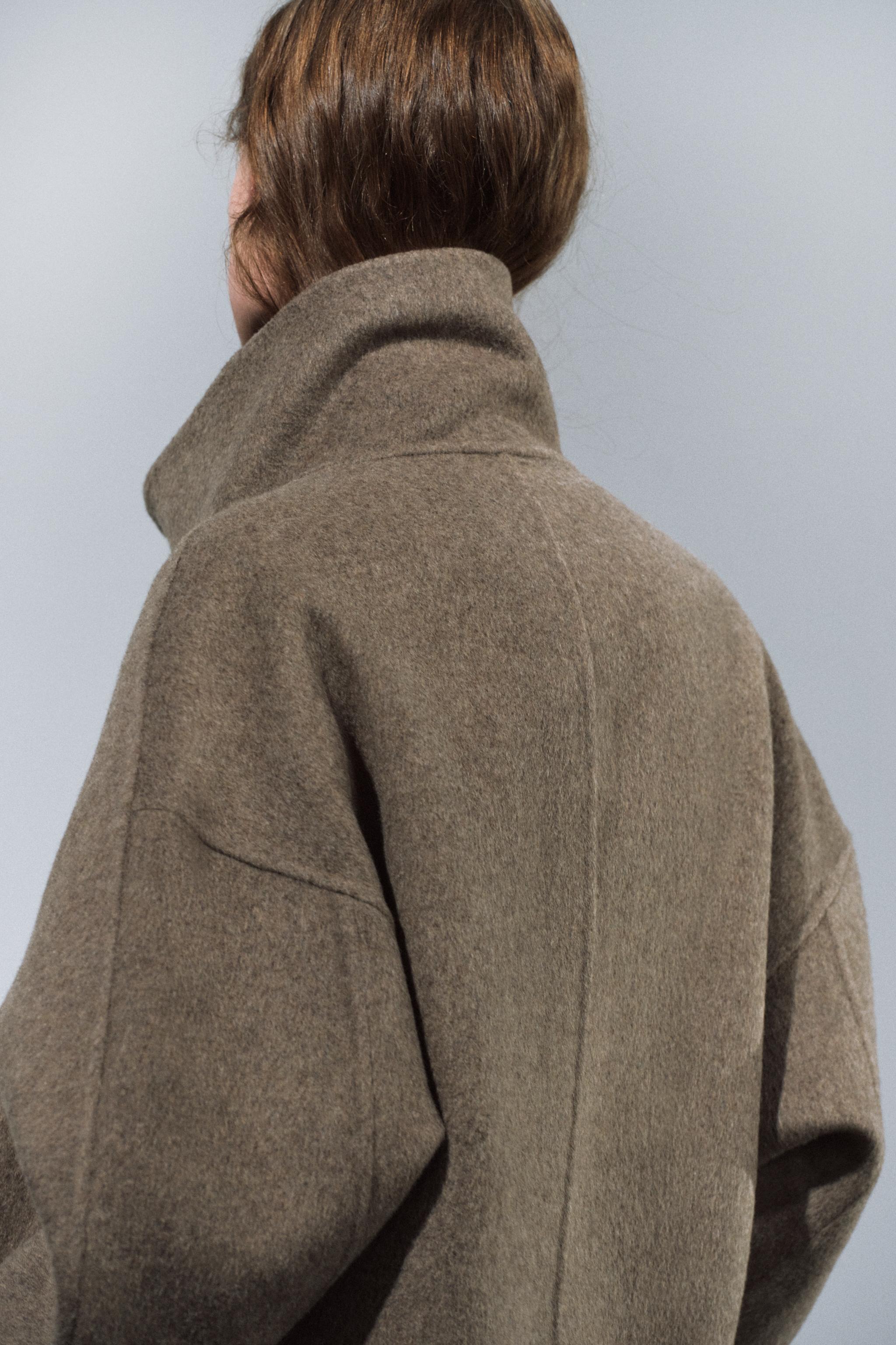 ウールショートコート ZW COLLECTION - ブラウン/モール | ZARA Japan