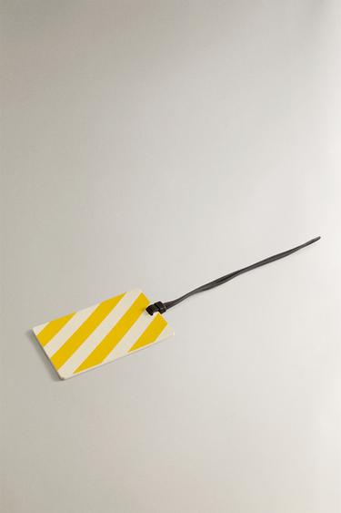 Zara LEATHER LUGGAGE TAG - Yellow
