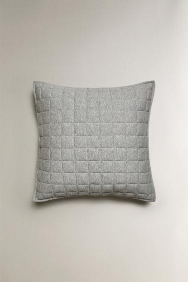 Zara GRAY MELANGE JERSEY PILLOW SHAM FOR QUILT - Light gray