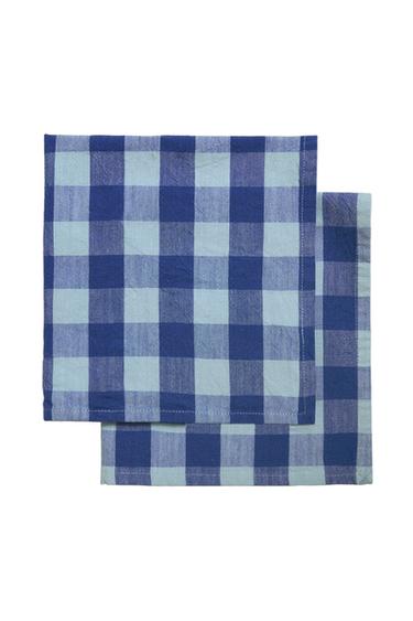 SET TOVAGLIOLI A QUADRI (SET DA 2) - Blu di Zara