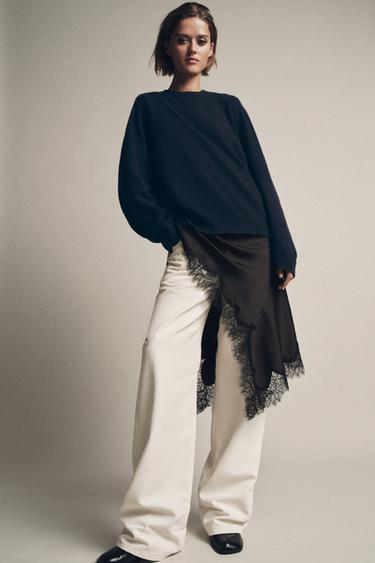 سترة محاكة بيزك 100% من الكشمير - أزرق مصطبغ الخاص بـ Zara - صورة 0