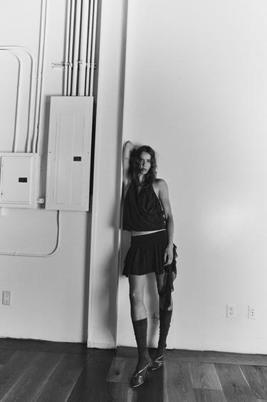 DRAPED HALTER TOP - Brown by Zara - Image 3