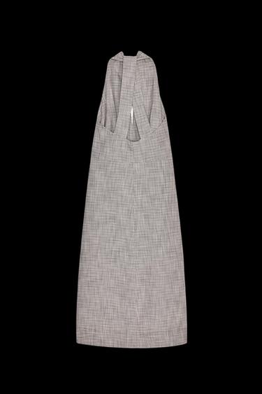 NECKHOLDER-MIDIKLEID ZW COLLECTION - Braun/ Weiss von Zara