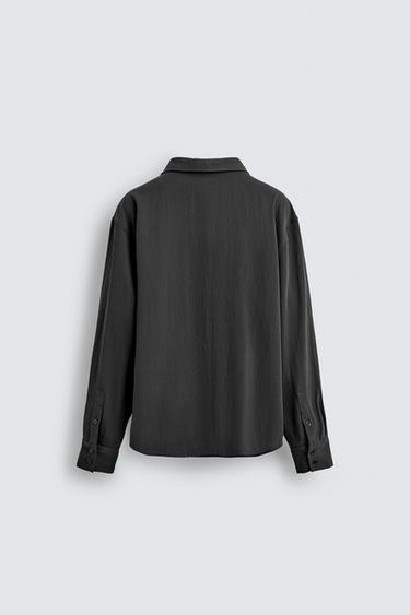 WASHED FLOWING SHIRT - Anthracite grey by Zara - Image 6