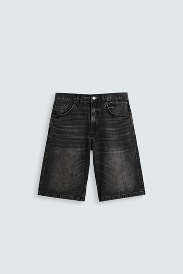 BERMUDA DENIM BAGGY FIT - Negro de Zara