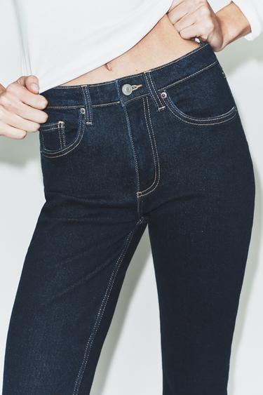 TRF CROPPED FLARE HIGH-WAIST JEANS - Dark indigo by Zara