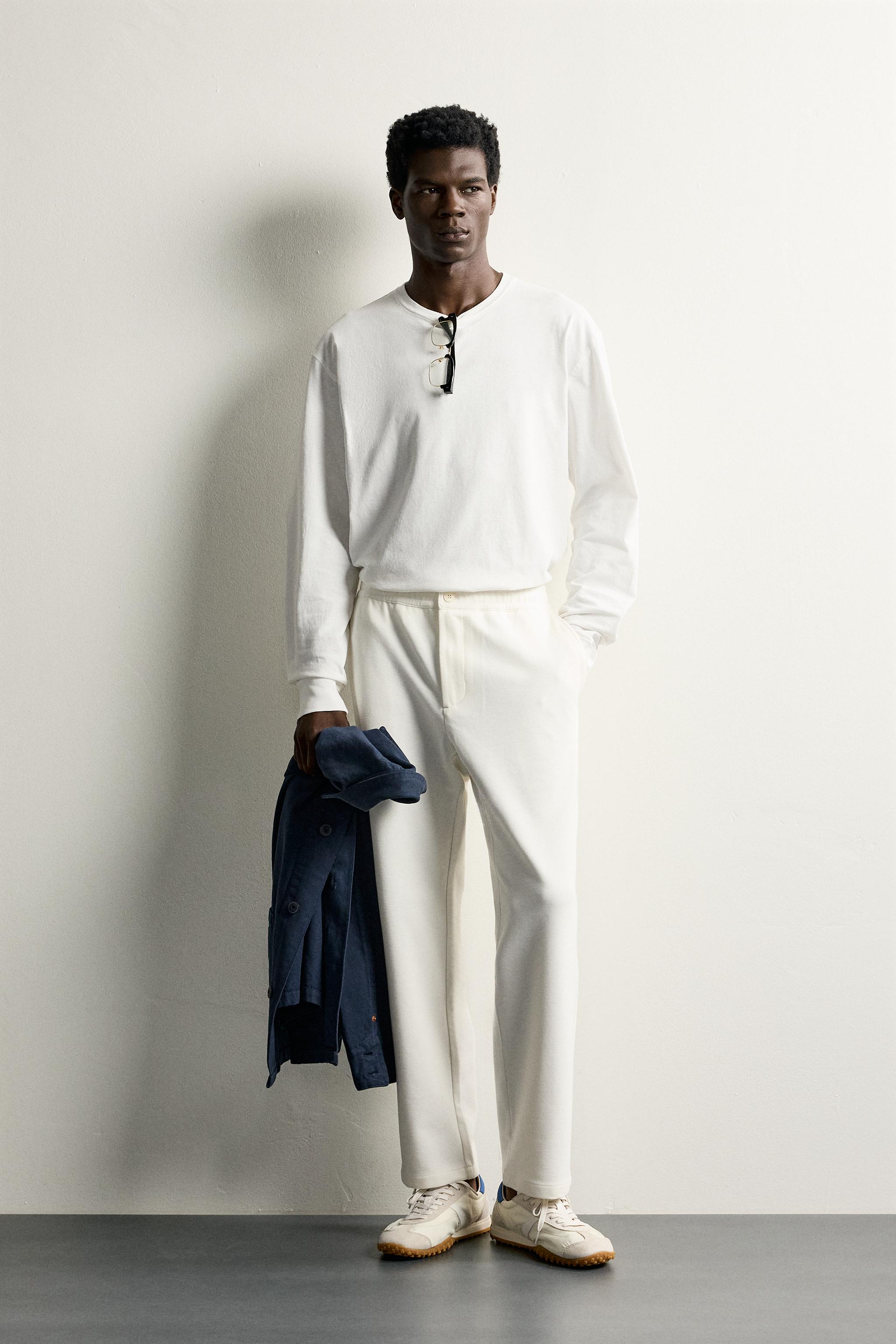 COMFORT REGULAR FIT PANTS - Oyster-white | ZARA Canada