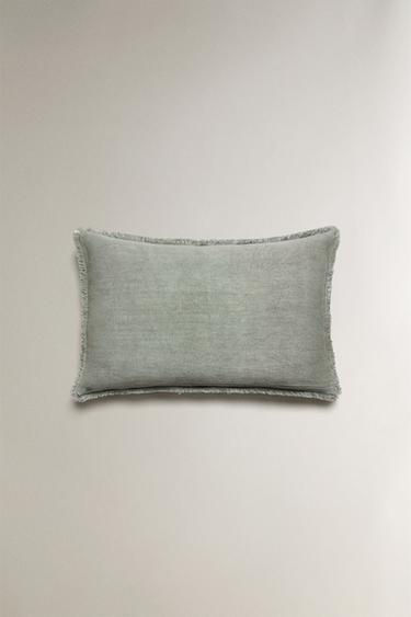 FRINGED CUSHION COVER - Aquamarine by Zara - Image 3