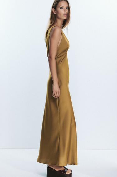 SATIN MIDI DRESS - Oil by Zara - Image 4
