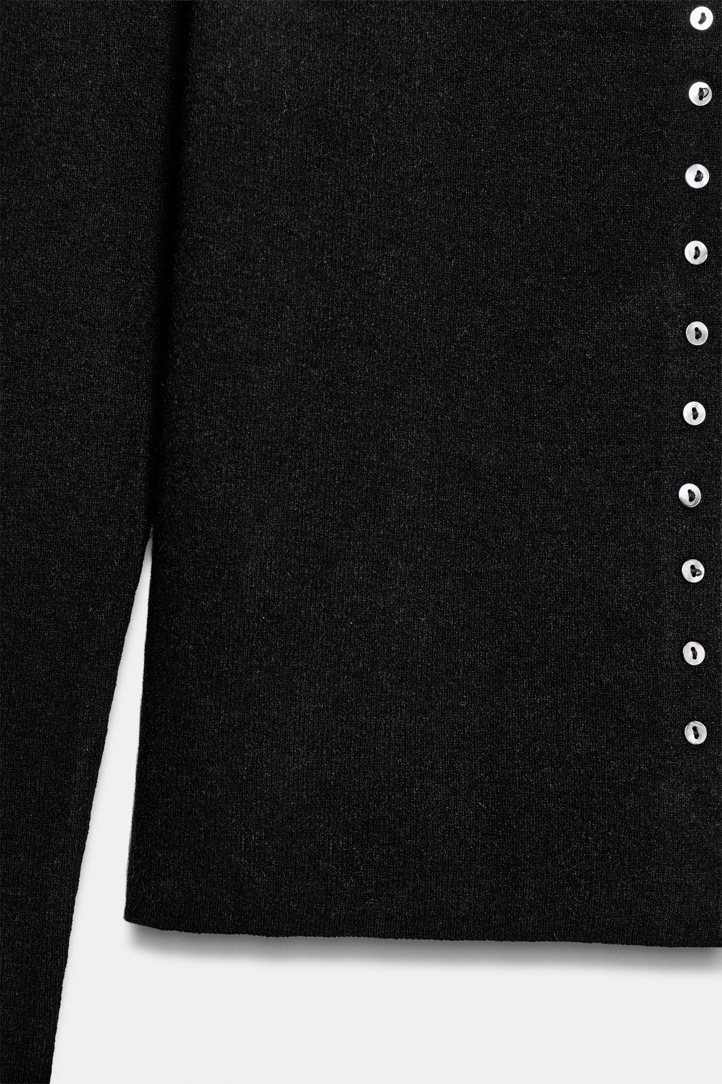Женская куртка Zara Wool-Blend Button-Front, цвет: Чёрный — фото 7