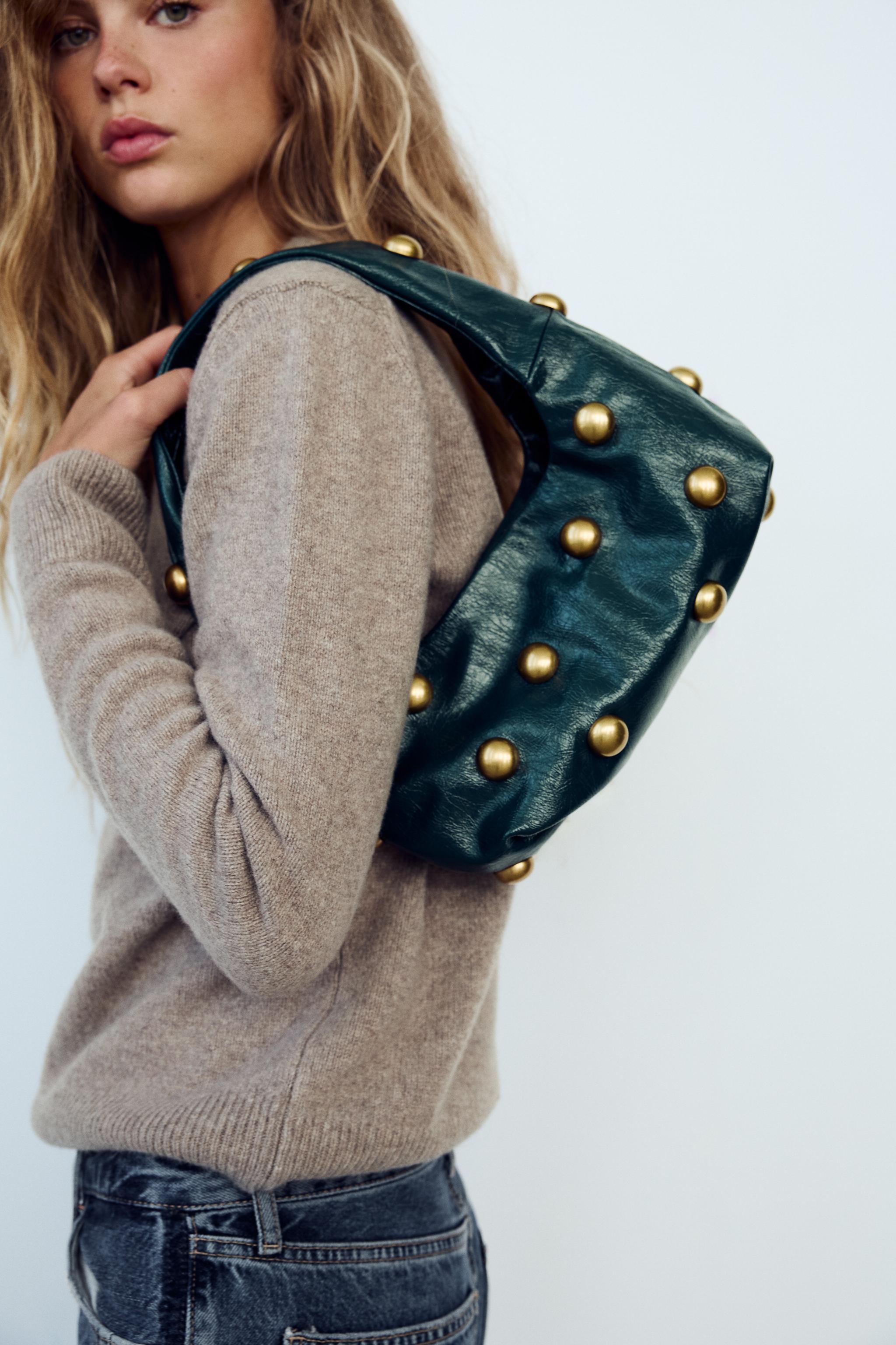 EMBELLISHED SHOULDER BAG Blue ZARA Canada