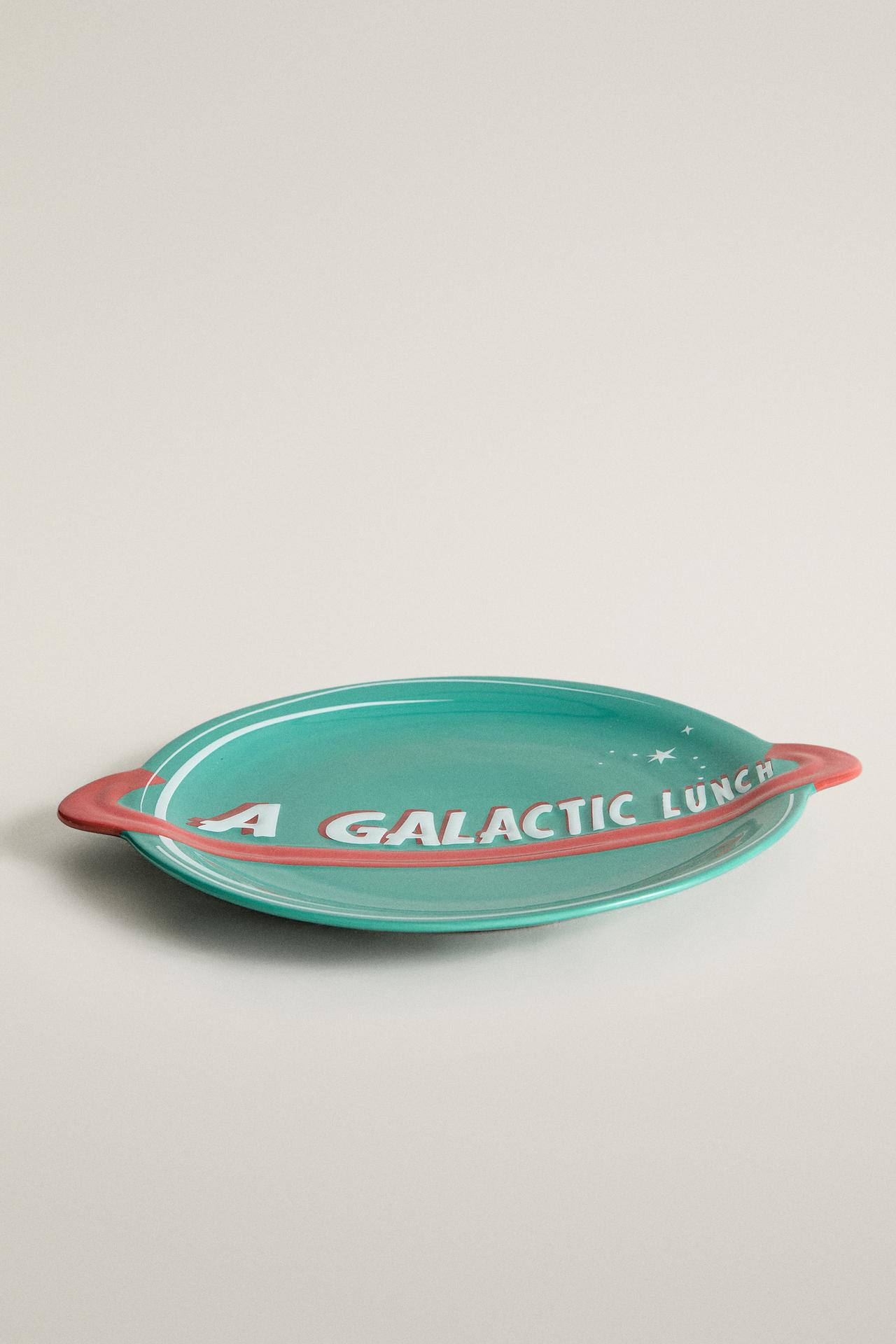 KIDS' SPACE STONEWARE PLATE — Multicolored
