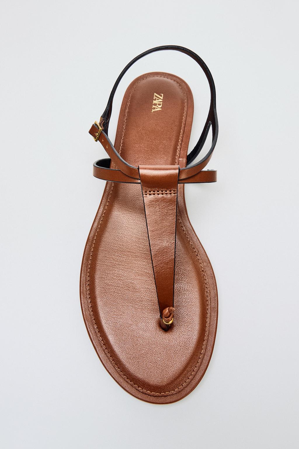 FLAT LEATHER SANDALS