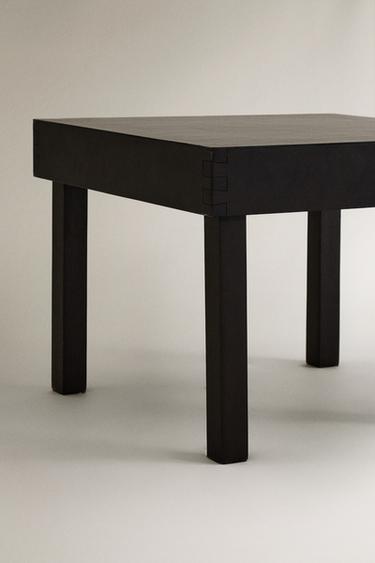 WOOD AND LEATHER SIDE TABLE - Black by Zara - Image 3