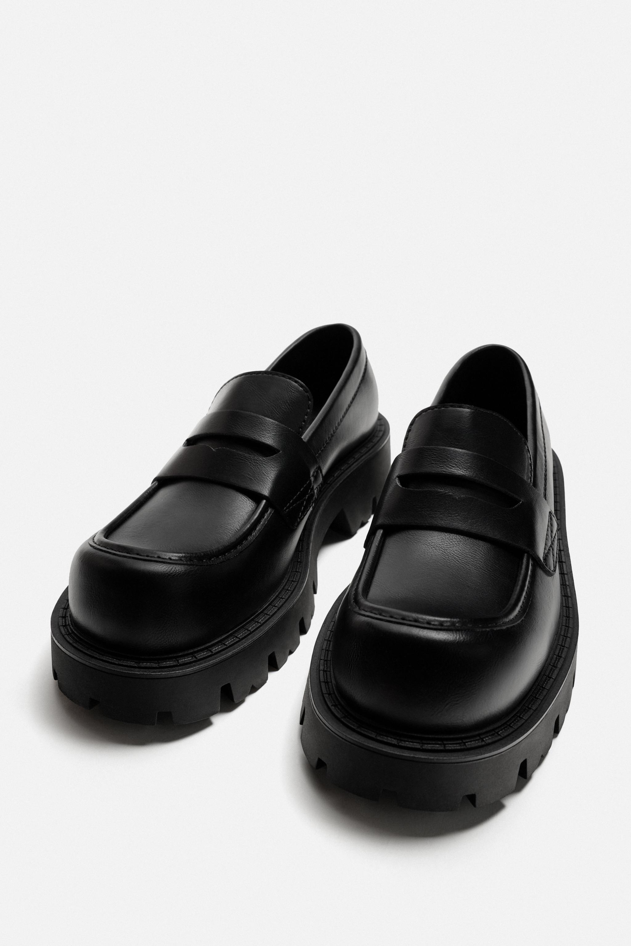 ボリュームペニーストラップローファー - ブラック | ZARA Japan