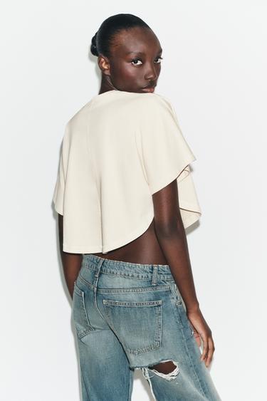 FADED-EFFECT CAPE TOP - Yellow by Zara - Image 2