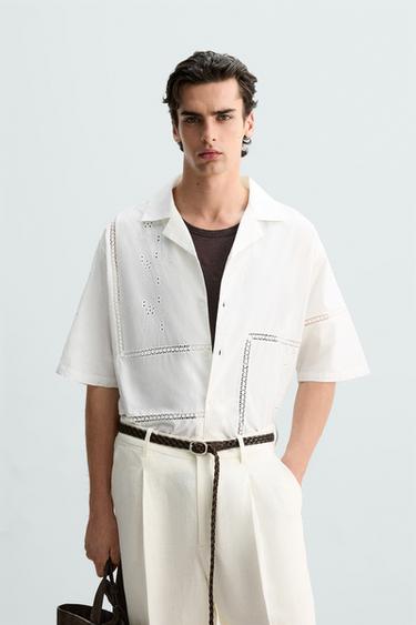CAMISA RELAXED FIT ENTREDÓS - Blanco de Zara
