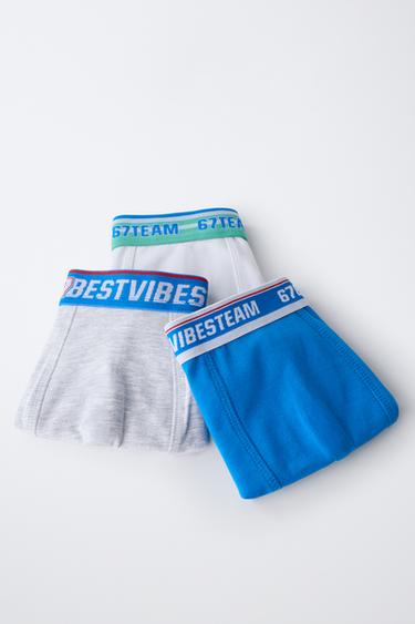 AGES 6-14 / THREE-PACK OF SLOGAN BOXERS - White by Zara - Image 5